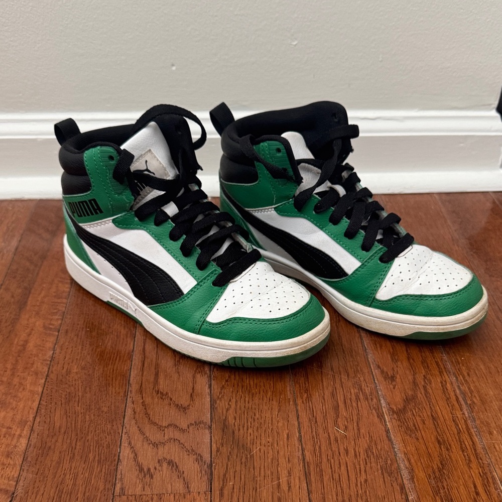 Puma Rebound - Black, Green, and White (Big Kid) - Picture 6 of 9